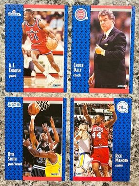 1991 Fleer Basketball Cards - Set of 4